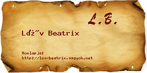 Löv Beatrix névjegykártya